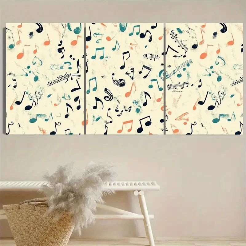 3pcs Vibrant Music-Themed Wall Art Set Canvas Framed 60x90cm - High Quality Print 100% Australian Made Wall Canvas Ready to Hang