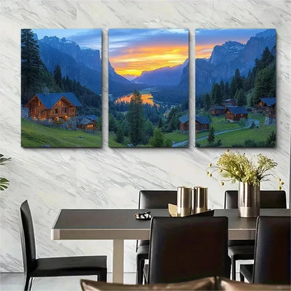 3pcs Window View Stunning Yosemite Perfect Wall Art Set Canvas Framed 50x70cm - High Quality Print 100% Australian Made Wall Canvas Ready to Hang