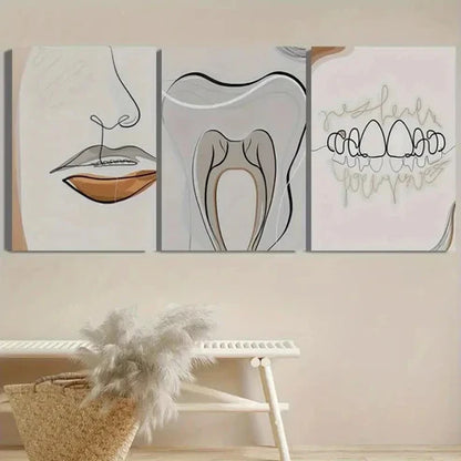 3pcs Simple Braces Line Decoration Wall Art Set Canvas Unframed - High Quality Print 100% Australian Made Wall Canvas