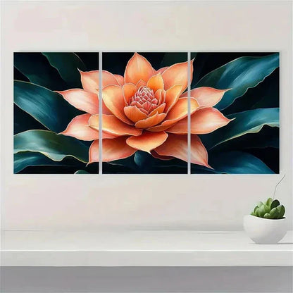 3pcs Bromeliad Bromeliaceous Tropical Wall Art Set Canvas Unframed - High Quality Print 100% Australian Made Wall Canvas