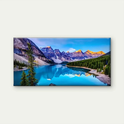 Mountains Lakes Nature Wall Art Canvas Office Home Room Framed 120x60cm