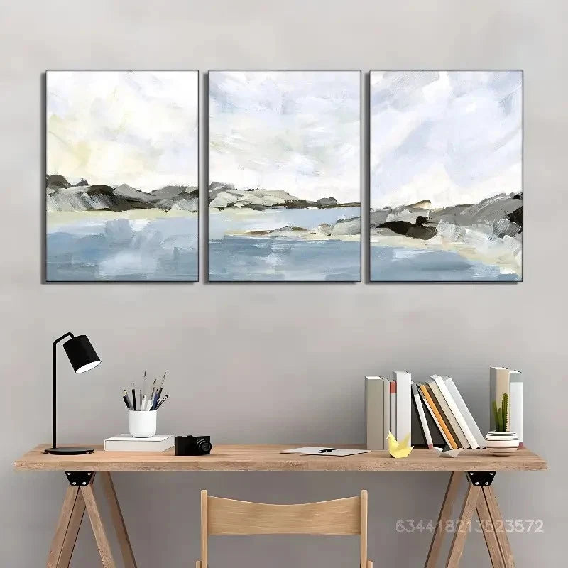 3pcs Coastal Art Beach Scene Coastline Metal Print Ready to Hang Art - Bella Home Decor