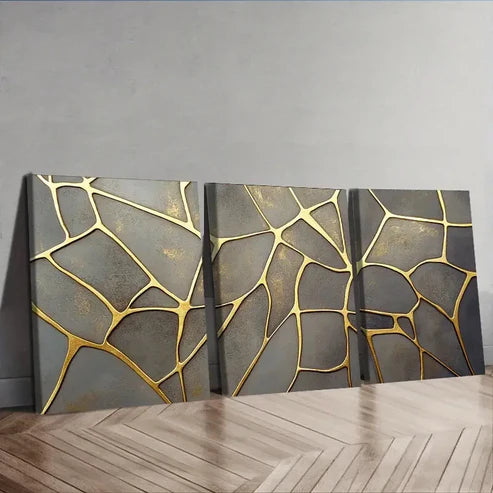 3pcs Complex Geometric Pattern Painting Wall Art Canvas Unframed - High Quality Print 100% Australian Made Wall Canvas - Bella Home Decor