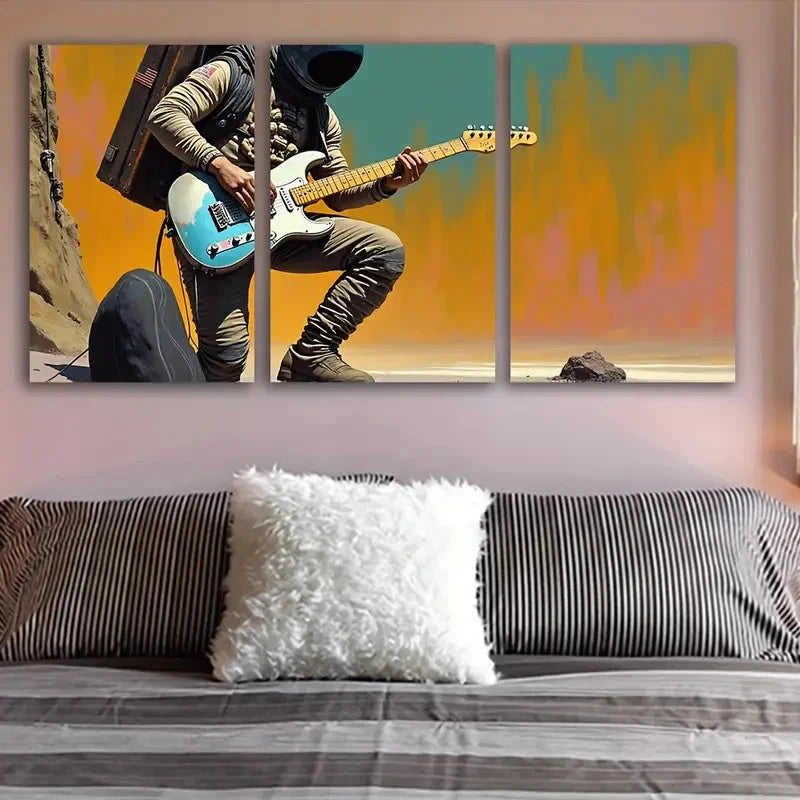3pcs Rocking The Universe Wall Art Set Canvas Framed 50x70cm - High Quality Print 100% Australian Made Wall Canvas Ready to Hang
