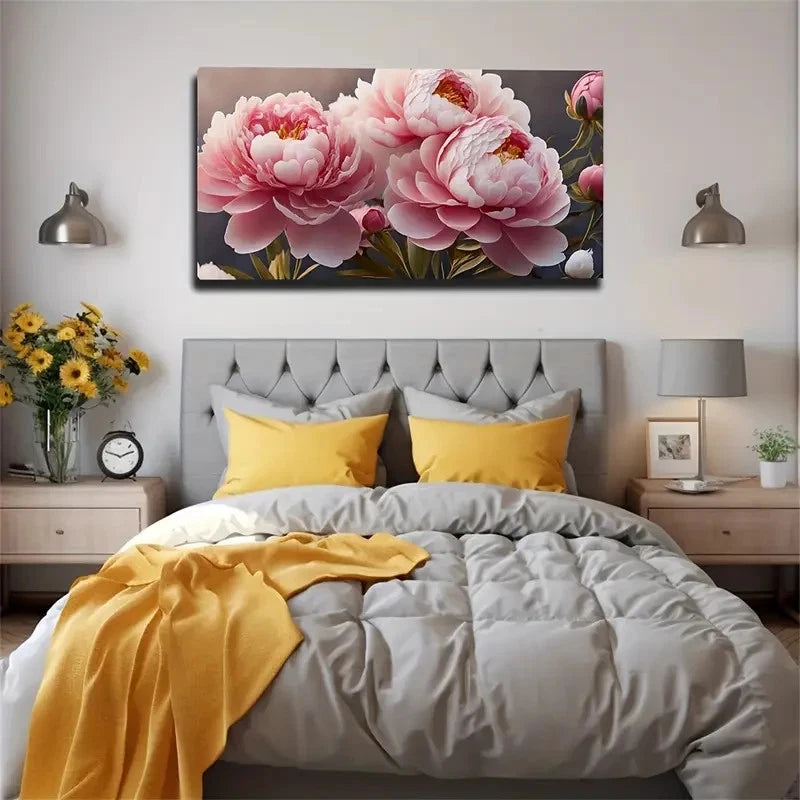 Happy Flowers Beautifully  Wall Art Canvas Office Home Room Framed 120x60cm