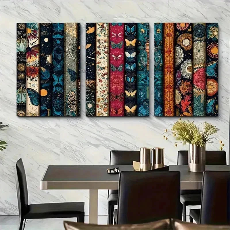 3pcs Maximalist Prints Aesthetic Perfect Wall Art Set Canvas Framed 50x70cm - High Quality Print 100% Australian Made Wall Canvas Ready to Hang
