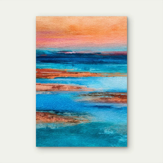 Abstract Coastal Landscape 60x90cm Metal Print Ready to Hang