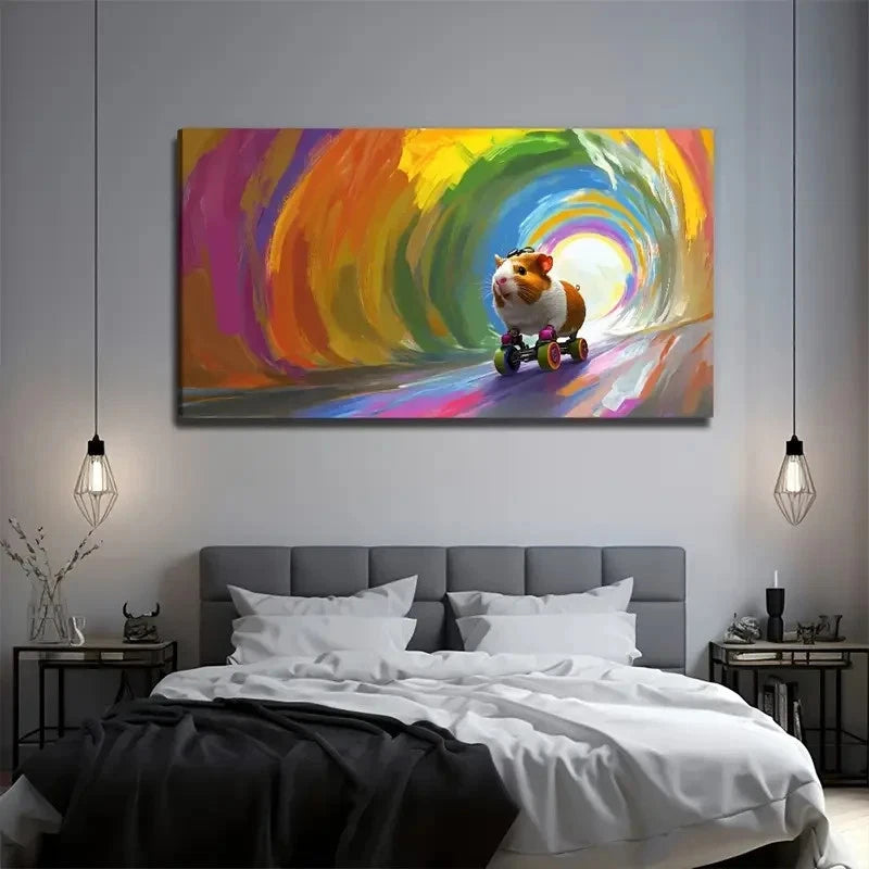 Groundhog Suitable Hamster Wall Art Canvas Office Home Room Framed 120x60cm