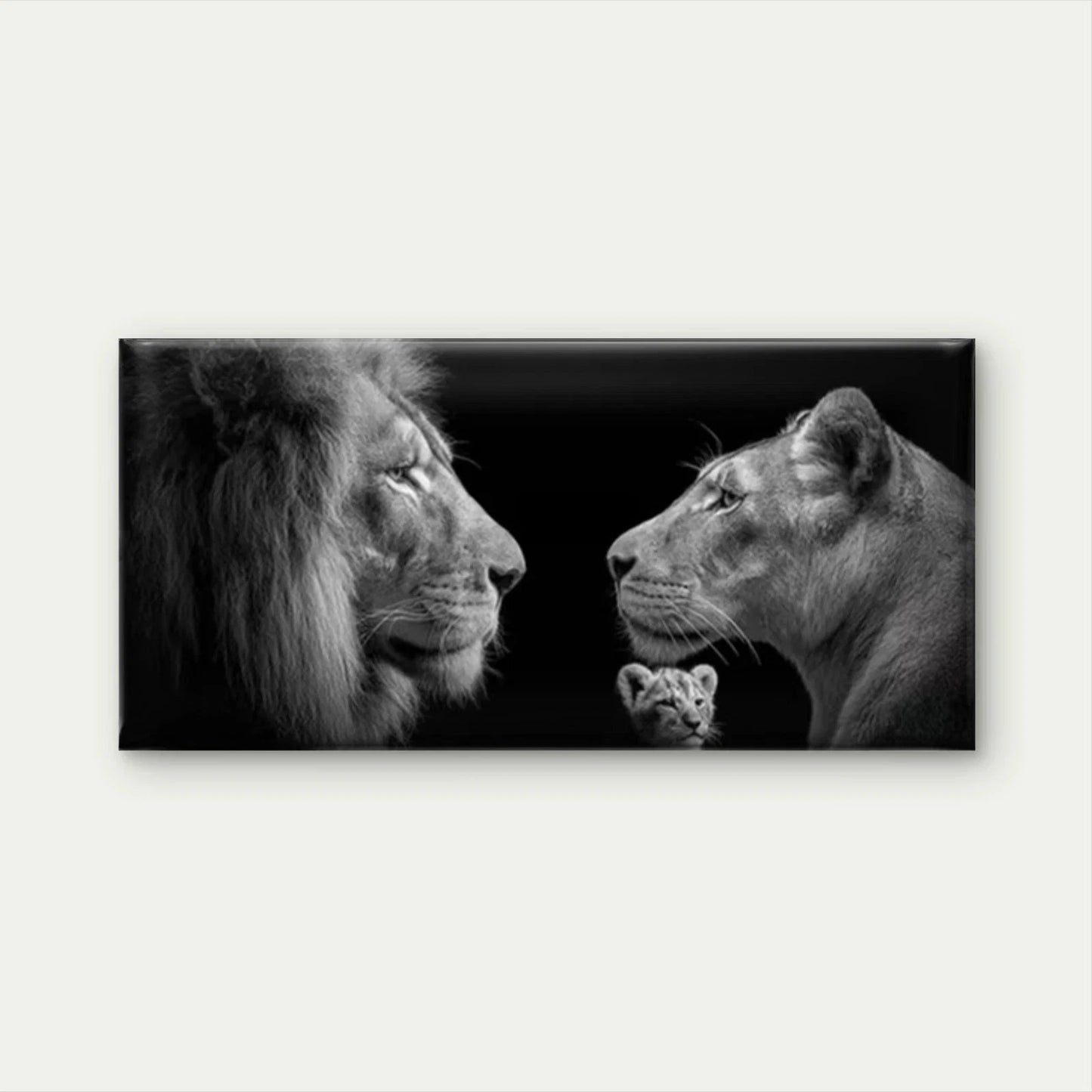 Lioness & Cub Wall Art Canvas Office Home Room Framed 120x60cm