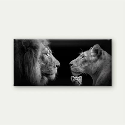 Lioness & Cub Wall Art Canvas Office Home Room Framed 120x60cm