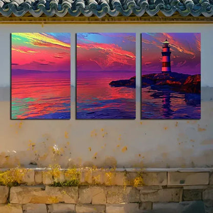 3pcs Seaside Lighthouse Art Canvas Unframed - High Quality Print 100% Australian Made Wall Canvas