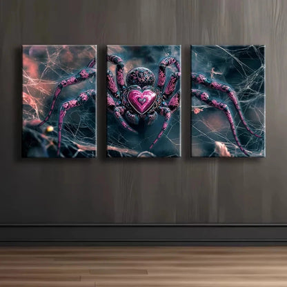3pcs Love spider Illustration Wall Art Set Canvas Framed 60x90cm - High Quality Print 100% Australian Made Wall Canvas Ready to Hang
