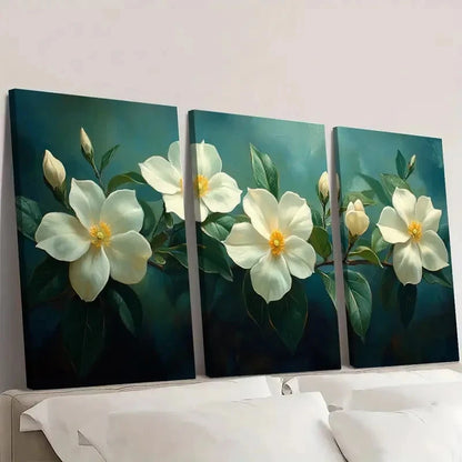 3pcs Jasmine Flower Canvas Print YU  Wall Art Set Canvas Framed 50x70cm - High Quality Print 100% Australian Made Wall Canvas Ready to Hang