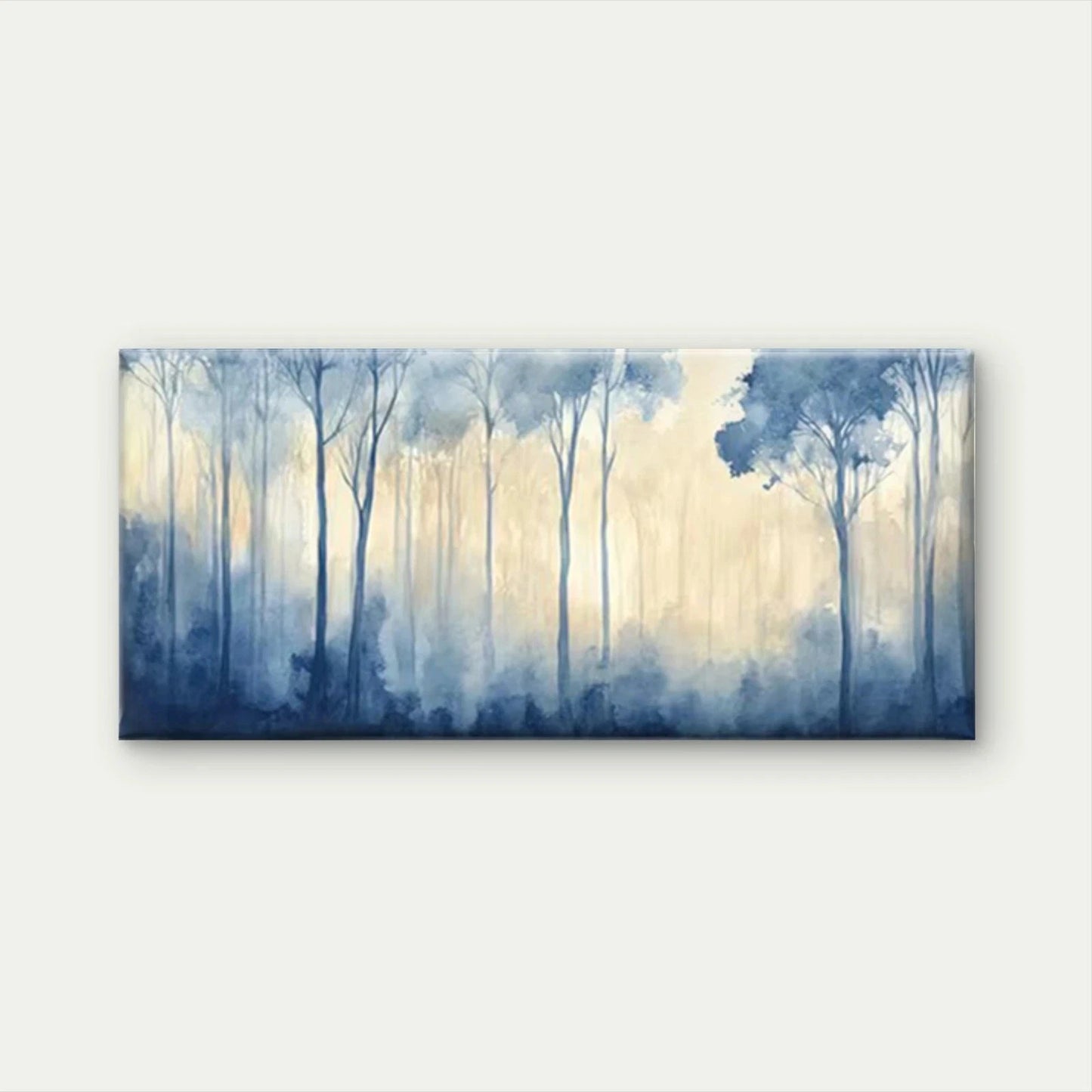 Dreamy Blue Forest Wall Art Canvas Office Home Room Framed 120x60cm