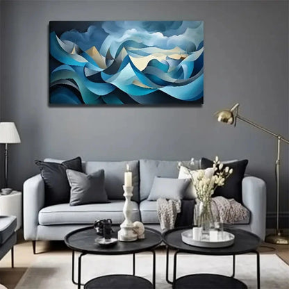 Abstract Mountain Suitable Wall Art Canvas Office Home Room Framed 120x60cm