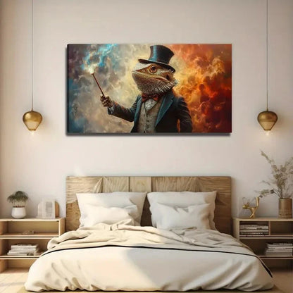 Modern Chameleon Magician Wall Art Canvas Office Home Room Framed 120x60cm
