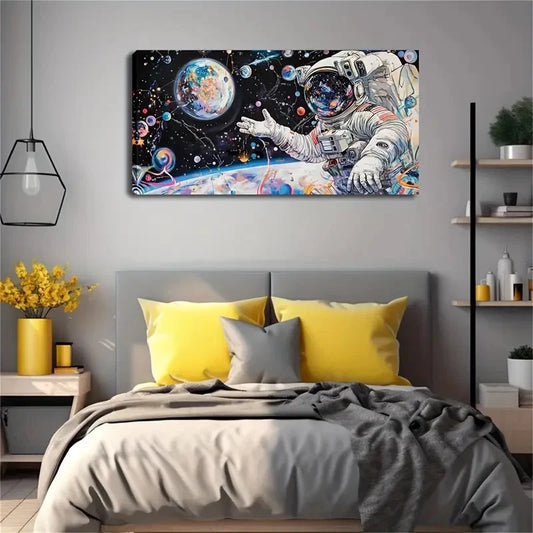 Modern Minimalist Astronaut Wall Art Canvas Office Home Room Framed 120x60cm