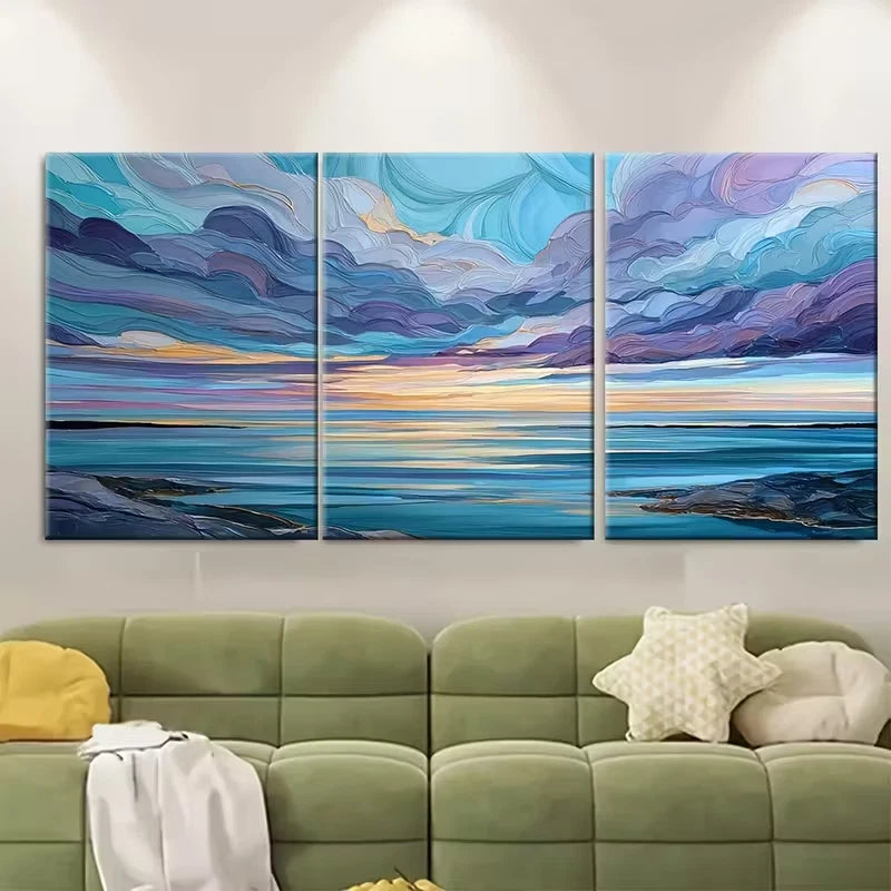 3pcs Coastal Motif Summer Scenery Landscapes Metal Print Ready to Hang Art - Bella Home Decor