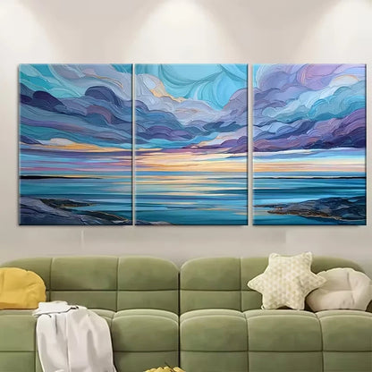3pcs Coastal Motif Summer Scenery Landscapes Metal Print Ready to Hang Art - Bella Home Decor