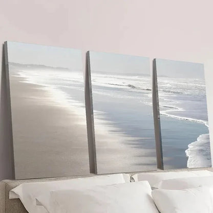 3pcs fresh and natural beach scenery Wall Art Set Canvas Unframed - High Quality Print 100% Australian Made Wall Canvas - Bella Home Decor