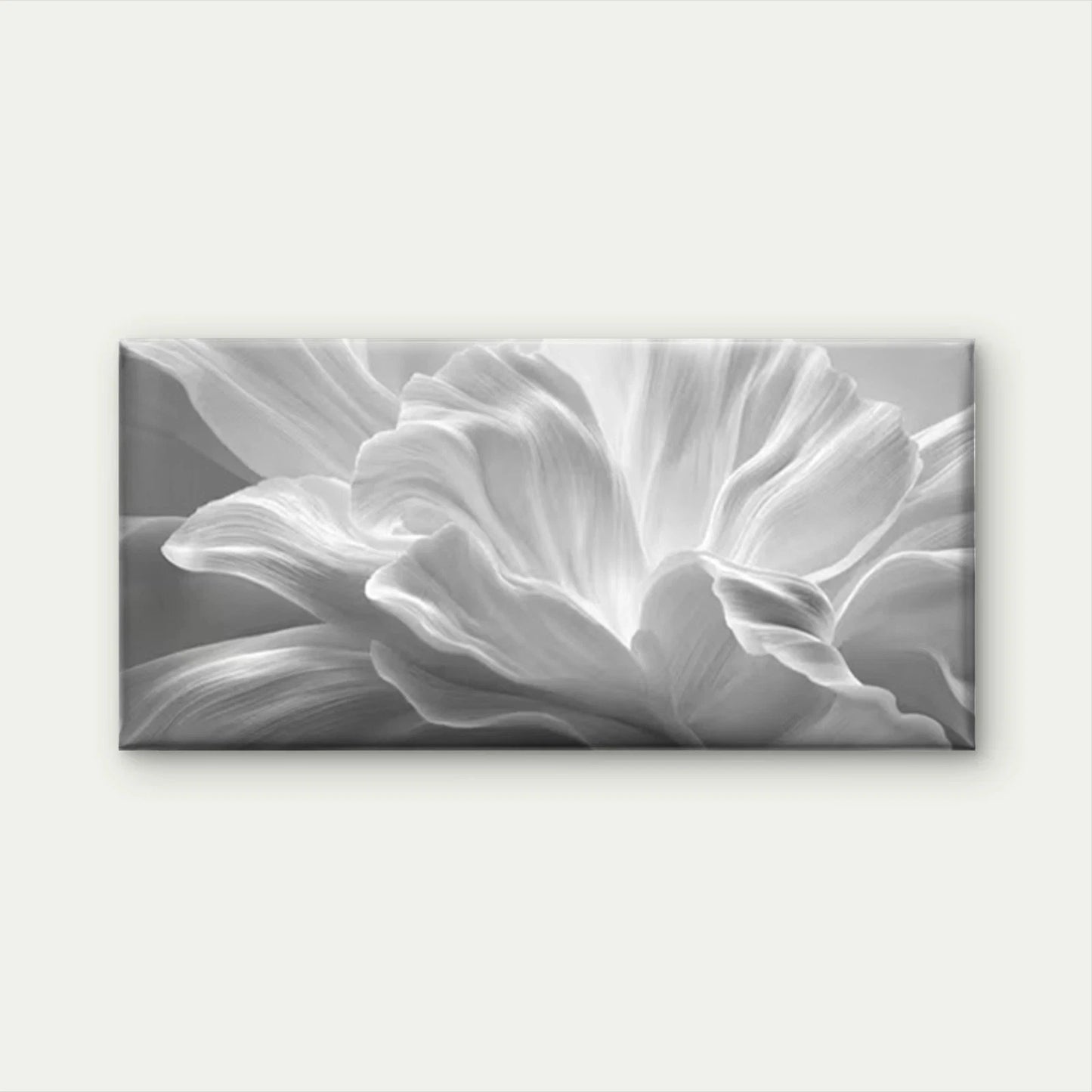 Modern White Abstract Floral Wall Art Canvas Office Home Room Framed 120x60cm