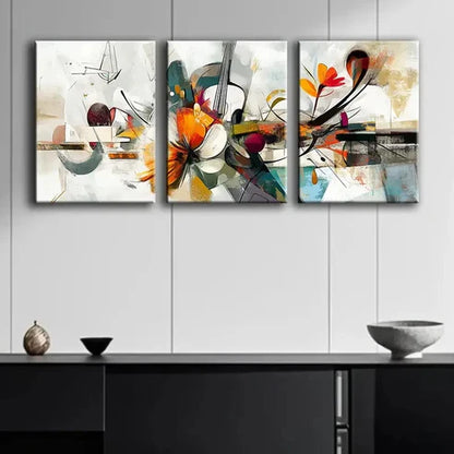 3pcs Vibrant Colorful Design With Geometric Wall Art Canvas Unframed – High Quality Print 100% Australian Made Wall Canvas