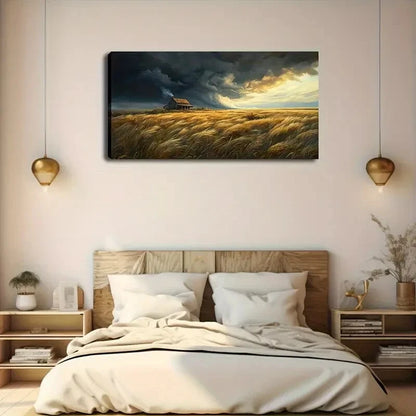 Scarecrow Stormy Sky Perfect Wall Art Canvas Office Home Room Framed 120x60cm - Bella Home Decor