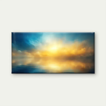 Ocean Sunset Light Perfect Wall Art Canvas Office Home Room Framed 120x60cm