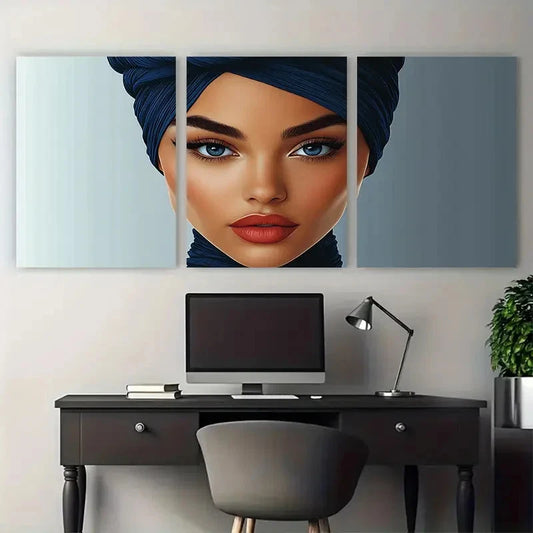 3pcs Beautiful Girl Boss Minimalist illustration Wall Art Set Canvas Framed 50x70cm - High Quality Print 100% Australian Made Wall Canvas Ready to Hang