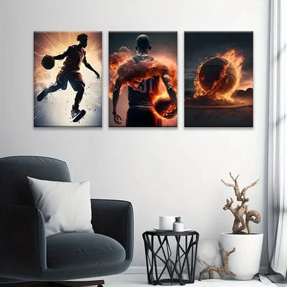 3pcs Sports Themed Wall Art Set Canvas Unframed - High Quality Print 100% Australian Made Wall Canvas