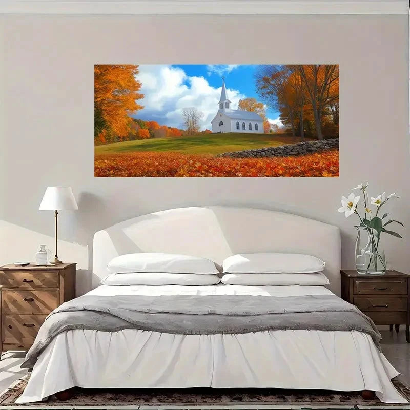 Autumn Scene Wall Art Canvas Office Home Room Framed 120x60cm