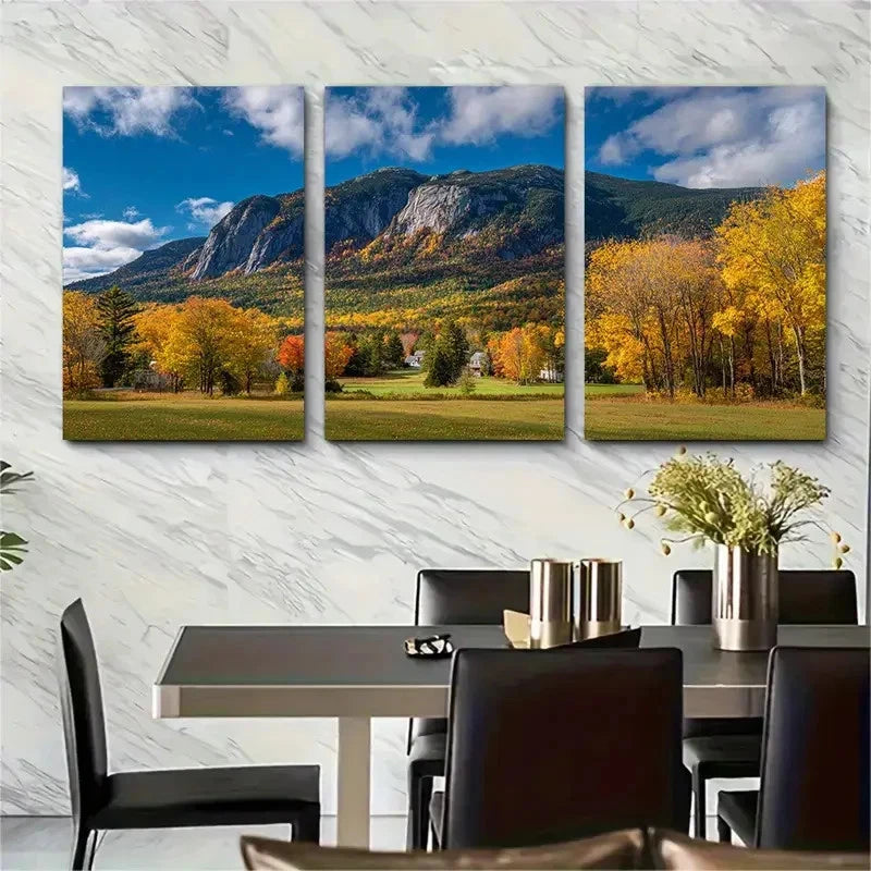 3pcs New Hampshire Posters USA Prints Perfect Wall Art Set Canvas Framed 50x70cm - High Quality Print 100% Australian Made Wall Canvas Ready to Hang