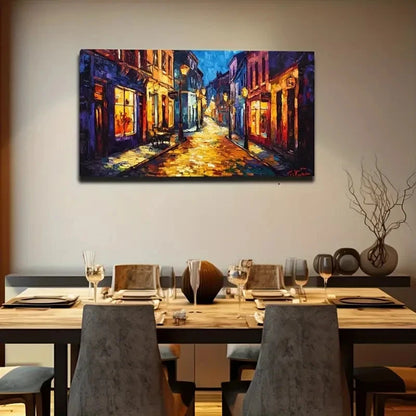 Night Light Illuminates Path Wall Art Canvas Office Home Room Framed 120x60cm
