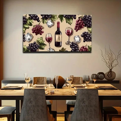 Elegant Wine Bottles Glasses Wall Art Canvas Office Home Room Framed 120x60cm