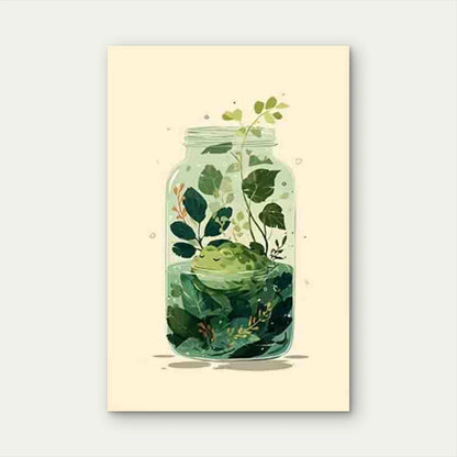 Frog Sanctuary in Bottle Metal Print Ready to Hang