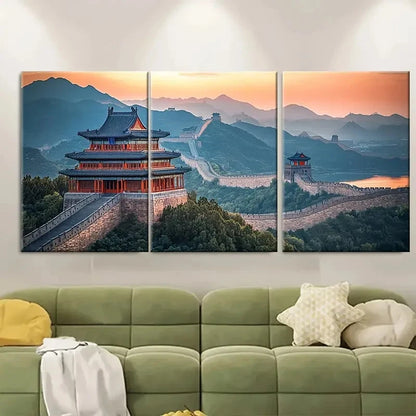 3pcs Great Wall of China & Forbidden TI   Wall Art Set Canvas Framed 40x60cm - High Quality Print 100% Australian Made Wall Canvas Ready to Hang