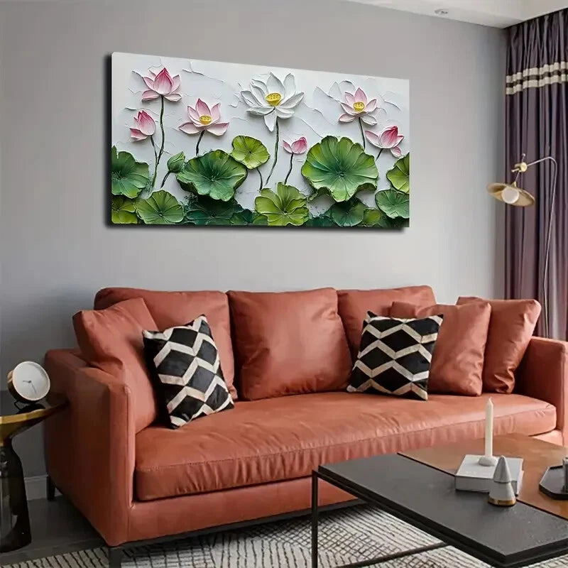 Minimalist for Lotus Flower Wall Art Canvas Office Home Room Framed 120x60cm - Bella Home Decor