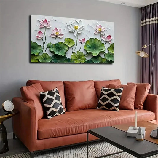 Minimalist for Lotus Flower Wall Art Canvas Office Home Room Framed 120x60cm