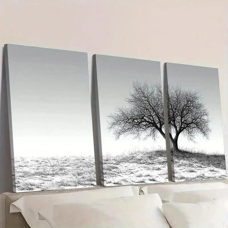 3pcs Sketch Shepherd Tree Drawing DI Wall Art Set Canvas Framed 50x70cm - High Quality Print 100% Australian Made Wall Canvas Ready to Hang
