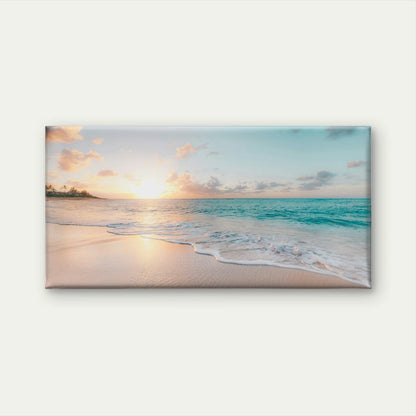 Serene Beach Sunset Horizon Wall Art Canvas Office Home Framed 120x60cm