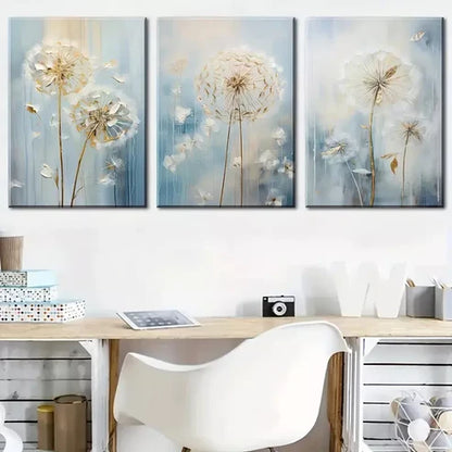 3pcs Beautiful Abstract Stunning Dandelions Wall Art Canvas Unframed - High Quality Print 100% Australian Made Wall Canvas