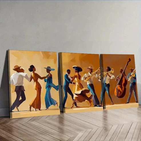 3pcs Fashionable African American Wall Art Set Canvas Unframed - High Quality Print 100% Australian Made Wall Canvas