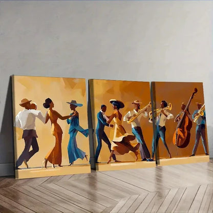 3pcs Fashionable African American Wall Art Set Canvas Unframed - High Quality Print 100% Australian Made Wall Canvas