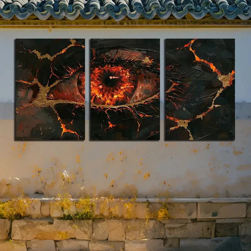 3pcs Abstract Modern Decorative Eye Metal Print Ready to Hang Art - Bella Home Decor