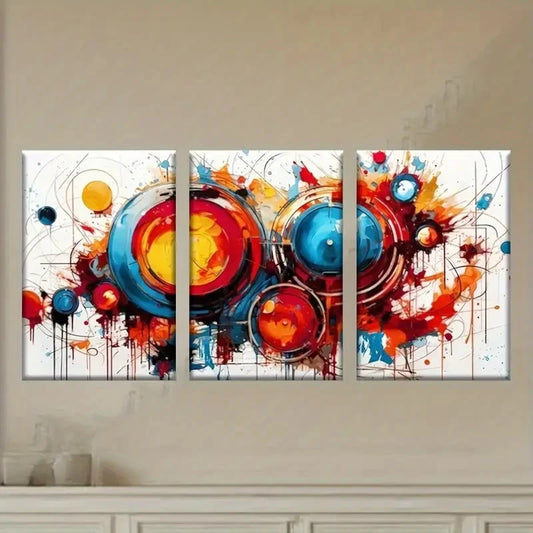 3pcs a Painting of a Large Abstract Painting Wall Art Set Canvas Framed 60x90cm - High Quality Print 100% Australian Made Wall Canvas Ready to Hang