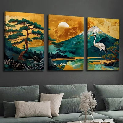 3pcs Featuring Mount Fuji Wall Art Set Canvas Framed 60x90cm – High Quality Print, 100% Australian Made, Ready to Hang