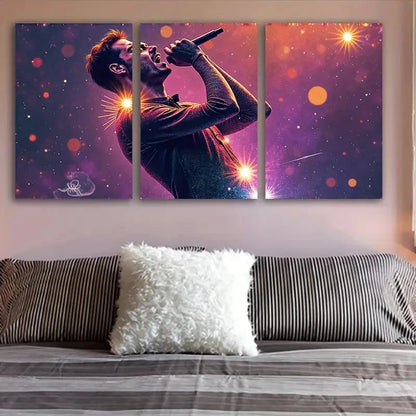 3pcs Man In Suit Singing Wall Art Set Canvas Framed 40x60cm - High Quality Print 100% Australian Made Wall Canvas Ready to Hang