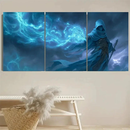 3pcs Celestial Wizard Fantasy Mage Art Wall Art Set Canvas Framed 40x60cm - High Quality Print 100% Australian Made Wall Canvas Ready to Hang - Bella Home Decor