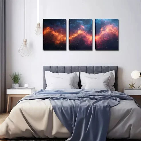 3pcs Abstract Cloud And Light Wall Art Set Wall Art Canvas Unframed - High Quality Print 100% Australian Made Wall Canvas - Bella Home Decor