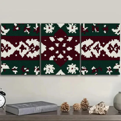 3pcs Christmas sweater pattern  Wall Art Set Canvas Unframed - High Quality Print 100% Australian Made Wall Canvas - Bella Home Decor